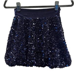 Zara Girl’s Dark Blue Sequin and Velour Skirt Size 10 or 140
